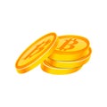Bitcoin cryptocurrency coin. Money icon in isometric style. Business concept, finance and Internet online payment system. Vector i