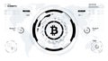 Bitcoin cryptocurrency futuristic circle vector illustration Royalty Free Stock Photo