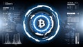 Bitcoin cryptocurrency futuristic circle vector illustration