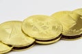 Bitcoin Cryptocurrency , gold coins , mining , future money