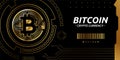 Bitcoin vector deisgn in gold and cyberpunk style