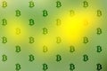 Bitcoin cryptocurrency green and yellow background