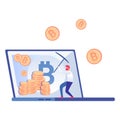 Bitcoin, Cryptocurrency Miner Vector Illustration