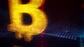 Bitcoin cryptocurrency mining symbol loopable 3d animation