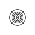 Bitcoin cryptocurrency outline icon