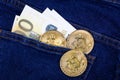 Bitcoin and the Euro, pocket