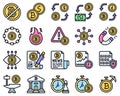 Bitcoin and Cryptocurrency related filled icon set 2