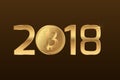 Bitcoin cryptocurrency sign symbol 2018 new year