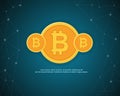 Bitcoin cryptocurrency style design collection Royalty Free Stock Photo