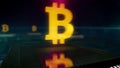 Bitcoin cryptocurrency symbols loopable 3d animation
