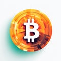 Bitcoin Cryptographic Icons: Multidimensional Layers In Bold And Colorful Graphic Design