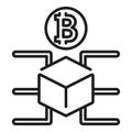Bitcoin cube icon outline vector. Digital currency