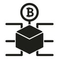 Bitcoin cube icon simple vector. Digital currency