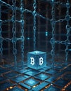 Floating Bitcoin Cubes in Chain Mesh AI Generative