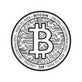Bitcoin currency crypto coin icon sign vector illustration