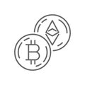 Bitcoin Currency Exchange Thin Line Symbol Icon Design