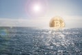 Bitcoin rising or sinking in ocean