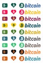 Bitcoin logo colorful design elements Royalty Free Stock Photo