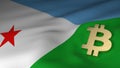 Bitcoin Currency Symbol on Flag of Djibouti