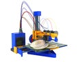 Bitcoin 3d printer on white backgroundno shadow Royalty Free Stock Photo