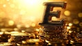 Bitcoin 3D render. Blockchain technology. Cryptocurrency mining.