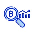 Bitcoin data analytics, blockchain analytics, blockchain data analysis, cryptocurrency analysis fully editable vector icons Royalty Free Stock Photo