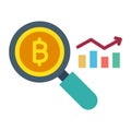 Bitcoin data analytics, blockchain analytics, blockchain data analysis, cryptocurrency analysis fully editable vector icons Royalty Free Stock Photo