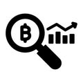 Bitcoin data analytics, blockchain analytics, blockchain data analysis, cryptocurrency analysis fully editable vector icons Royalty Free Stock Photo