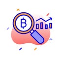 Bitcoin data analytics, blockchain analytics, blockchain data analysis, cryptocurrency analysis fully editable vector icons Royalty Free Stock Photo