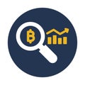 Bitcoin data analytics, blockchain analytics, blockchain data analysis, cryptocurrency analysis fully editable vector icons Royalty Free Stock Photo