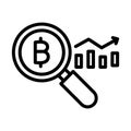Bitcoin data analytics, blockchain analytics, blockchain data analysis, cryptocurrency analysis fully editable vector icons Royalty Free Stock Photo