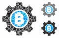 Bitcoin development gear Composition Icon of Bumpy Elements