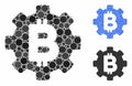 Bitcoin Development Gear Mosaic Icon of Circles