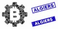 Bitcoin Development Gear Mosaic and Scratched Rectangle Algiers Watermarks