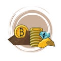 Bitcoin and diamonds mining Royalty Free Stock Photo