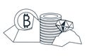 Bitcoin and diamonds mining Royalty Free Stock Photo