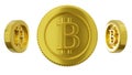 bitcoin from a different angle the golden coin with a binary symbol