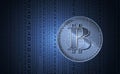 Bitcoin digital cryptocurrency, sign binary code number. Background binary code. Big data mining technology Royalty Free Stock Photo