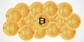 Bitcoin Digital currency background Golden coin symbol with design style vector illustration Royalty Free Stock Photo