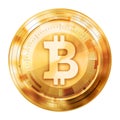 Bitcoin digital currency, gold medal, illustration image. Royalty Free Stock Photo