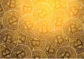 Bitcoin digital currency golden coin background