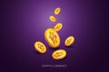 Bitcoin digital currency on purple digital background Royalty Free Stock Photo