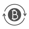 bitcoin digital money exchange silhouette vector icon Royalty Free Stock Photo