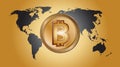 Bitcoin digital money logo.