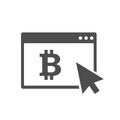 bitcoin digital money silhouette vector icon isolated on white