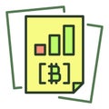 Bitcoin Docs vector Cryptocurrency Business colored icon or design element