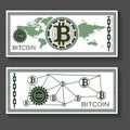 Bitcoin dollar banknote template