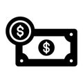 Bitcoin, dollar, commodity money, cash fully editable vector icons