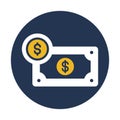 Bitcoin, dollar, commodity money, cash fully editable vector icons