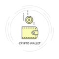 Bitcoin drop into wallet - crypto wallet simple icon